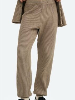 MATE the Label Waffle Joggers - Bark Medium - Organic Cotton